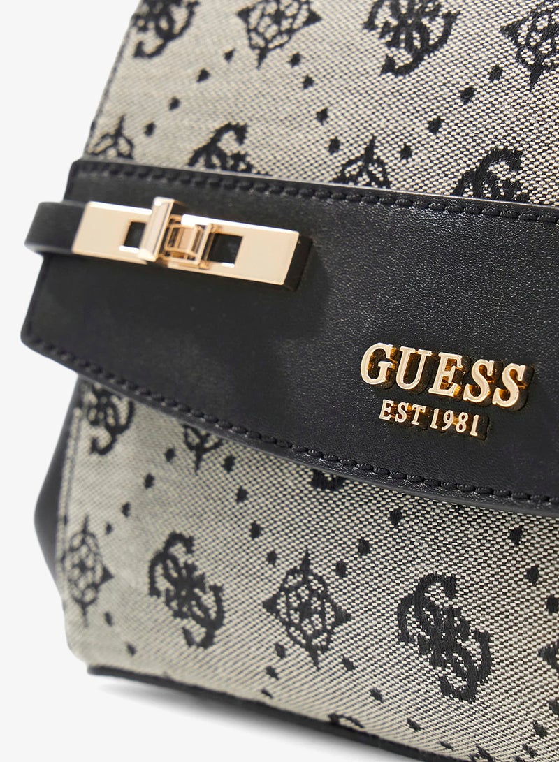 GUESS Melinda Logo Top Handle Flap Over Satchel Bag - Image 4